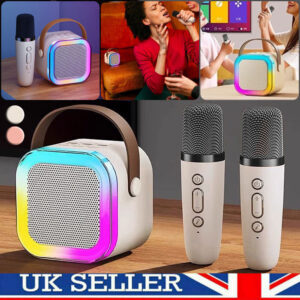 Portable Kids Mini Karaoke Machine Bluetooth Speaker With 2 Wireless Microphones For Boys Girls Home Party Birthday Gifts