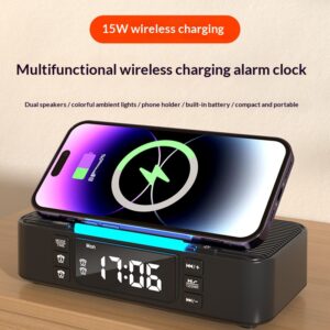 Wireless Charging Night Light with Bluetooth Speaker