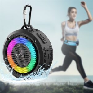 Round Waterproof Bluetooth Speakerportable Outdoor WTS Player With Dazzling RGB Lighting