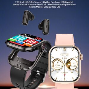 T99 Earphones TWS Watch 2-in-1 Bluetooth Calling Blood Pressure Heart Rate Monitoring Smart Watch
